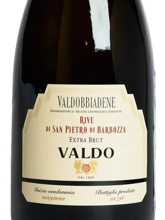 Этикетка Valdo Rive di San Pietro di Barbozza Valdobbiadene 2023 0.75 л