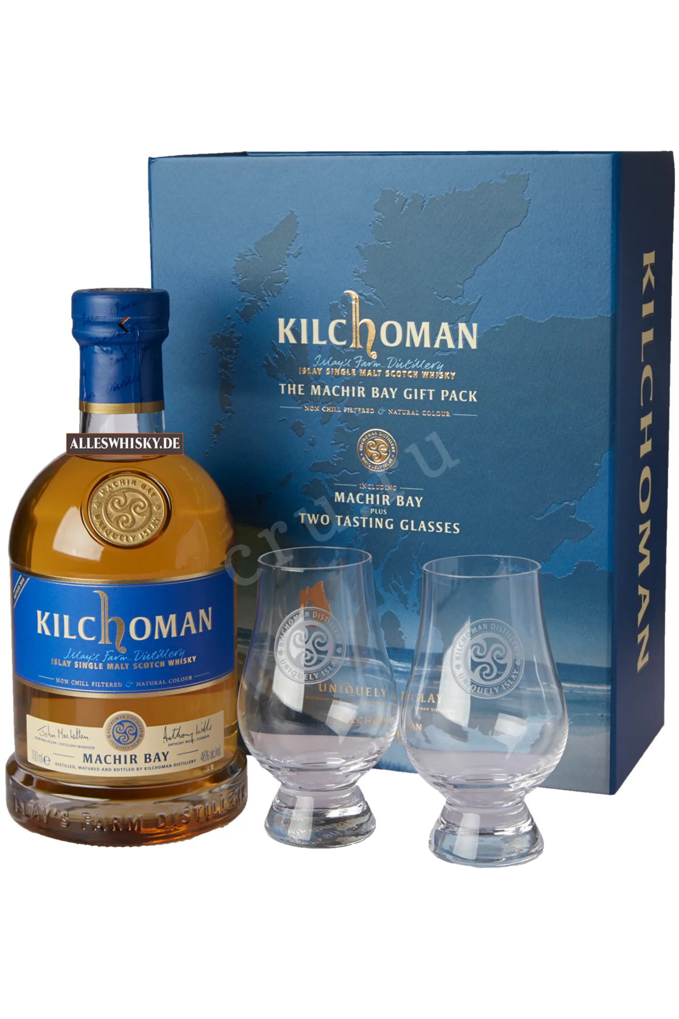 Фото — Виски Kilchoman Machir Bay with 2 glasses in gift box  0.7 л