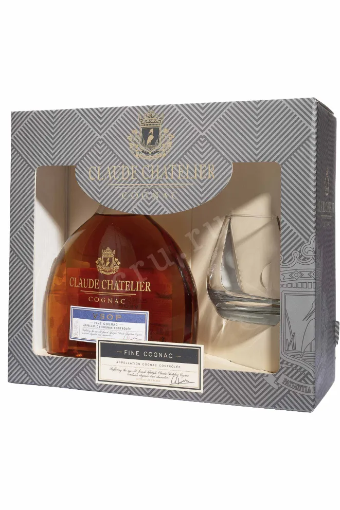 В подарочной коробке Claude Chatelier VSOP in gift box with 1 glass 2018 0.5 л