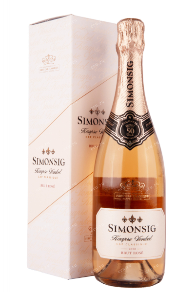 Игристое вино Simonsig Kaapse Vonkel Brut Rose in gift box  0.75 л