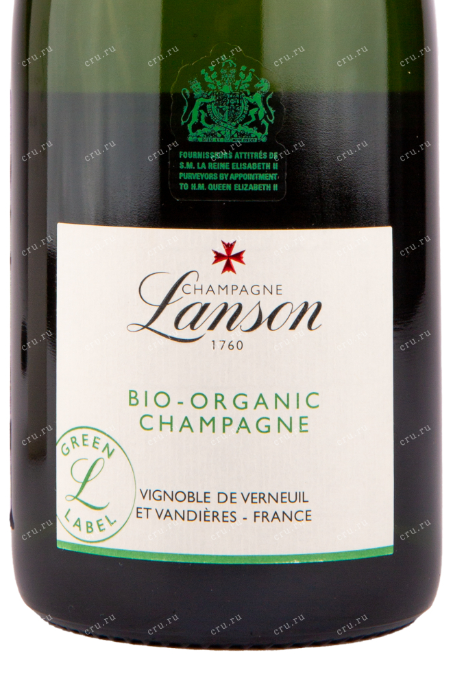 Этикетка игристого вина Lanson Green Label Organic Brut with gift box 0.75 л