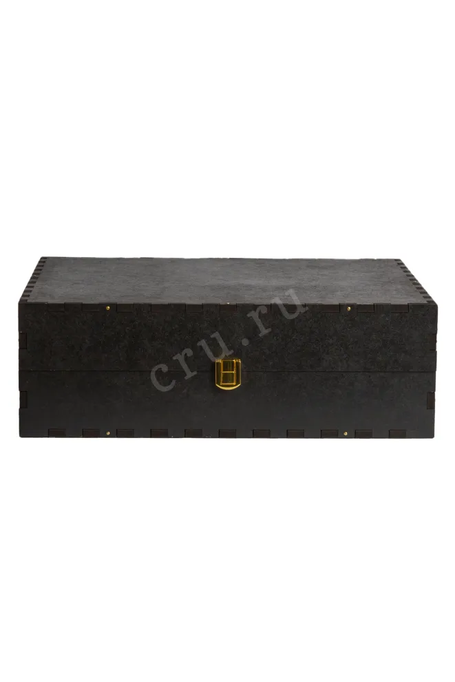 Gift Black Wooden Box For Three Bordeaux Bottles