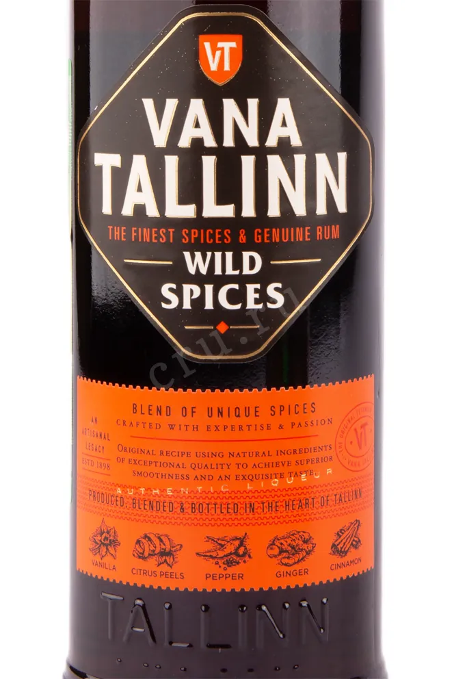 Этикетка ликера Вана Таллин Дикие Специи 0.5 л