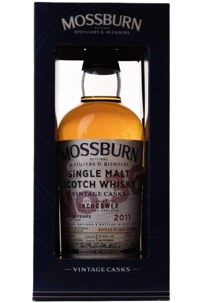 В подарочной коробке Виски солодовый Моссберн Инчгоувер № 36 2011 12 лет 57,1% 0,7л в п/у Шотландия   2011
