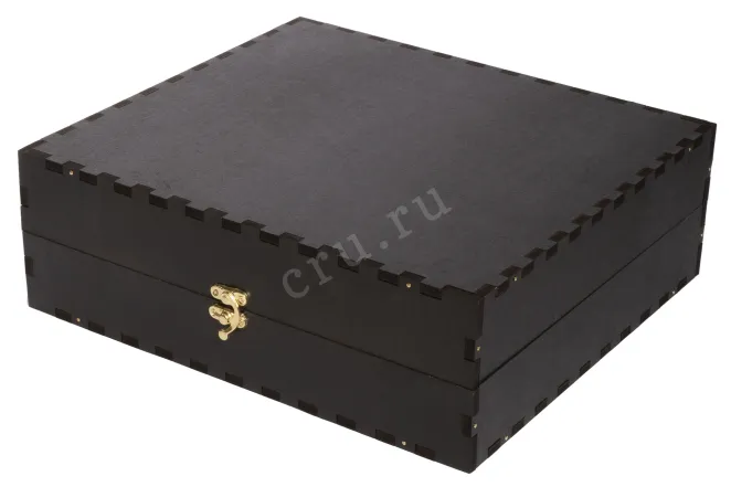 Gift Black Wooden Box For Three Bordeaux Bottles