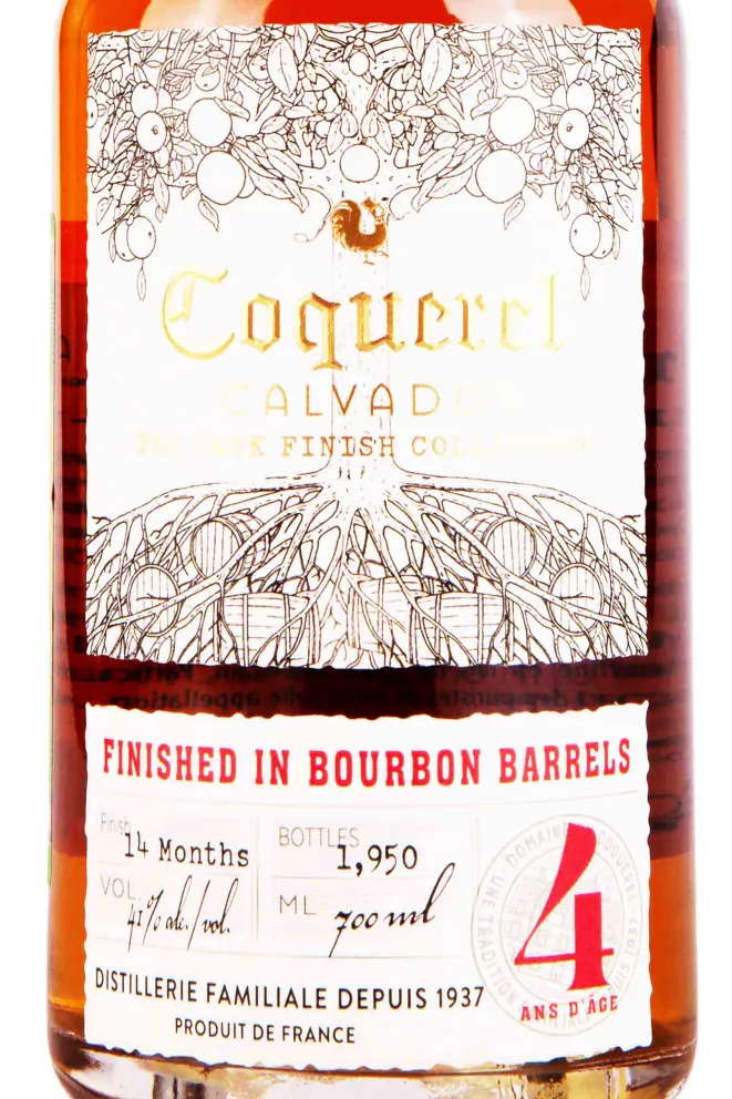 Этикетка Coquerel The Cask Finish Collection Bourbon 4 Ans in gift box 0.7 л