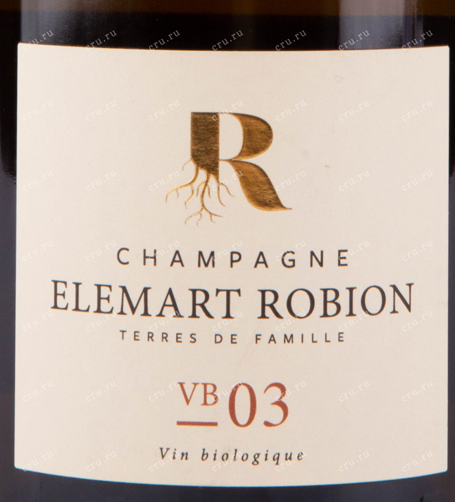 Этикетка игристого вина Elemart Robion VB03 Nature AOC 0.75 л