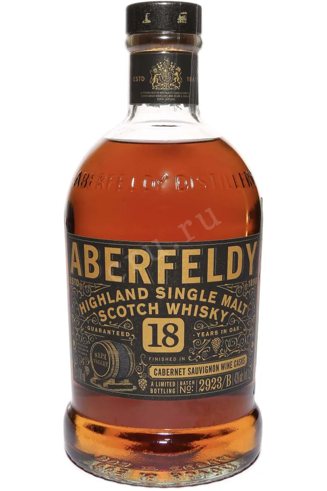Бутылка Aberfeldy 18 Years Old Cabernet Sauvignon Wine Cask Finished in tube 0.7 л