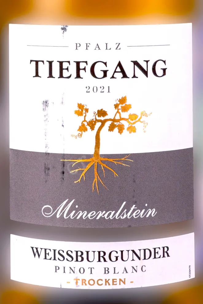 Этикетка Tiefgang Weissburgunder Mineralstein 2021 0.75 л