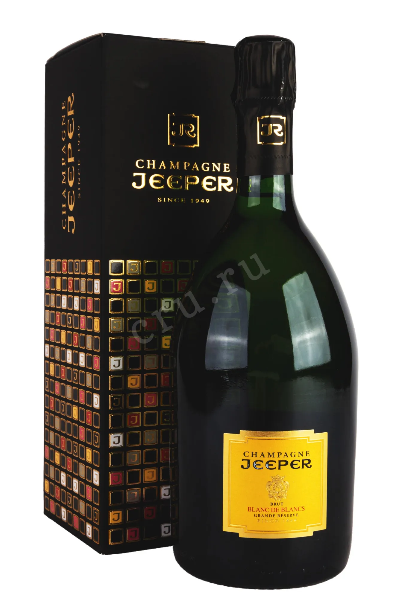 Фото — Шампанское Jeeper Grand Reserve Blanc de Blancs gift box 2018 0.75 л