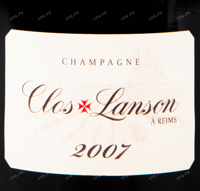 Этикетка игристого вина Clos Lanson Blanc de Blancs with wooden box 2007 0.75 л