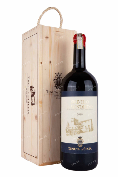 Вино Brunello di Montalcino Tenuta di Sesta in wooden box 2018 1.5 л