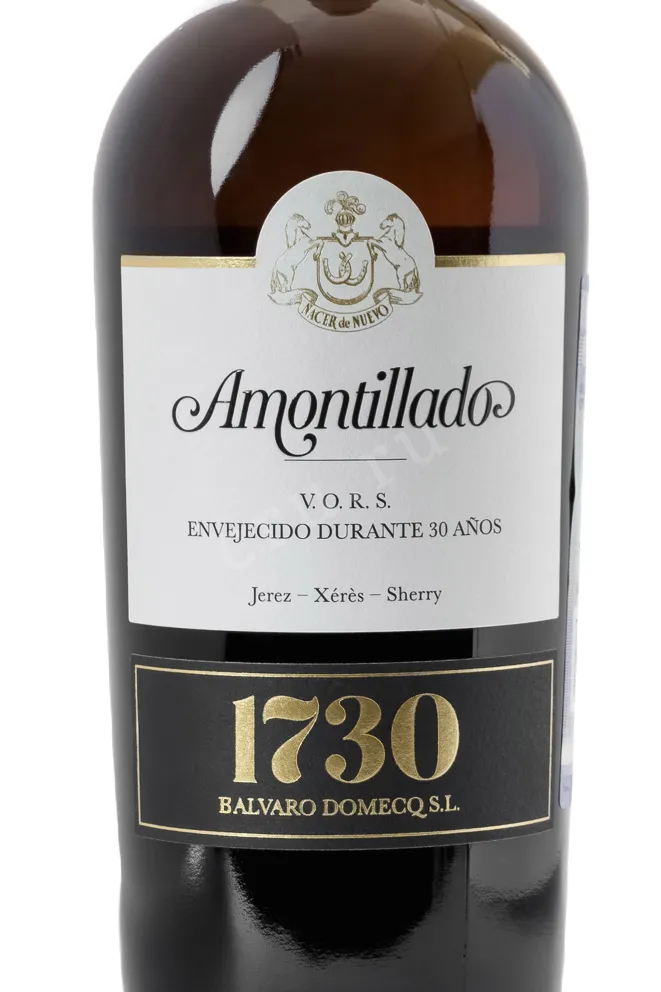 Этикетка Alvaro Domecq 1730 Amontillado VORS 1994 0.75 л