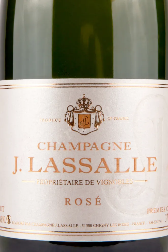 Этикетка игристого вина J. Lassalle Brut Rose Reserve des Grandes Annee Premier Cru Chigny-Les-Roses 0.375 л