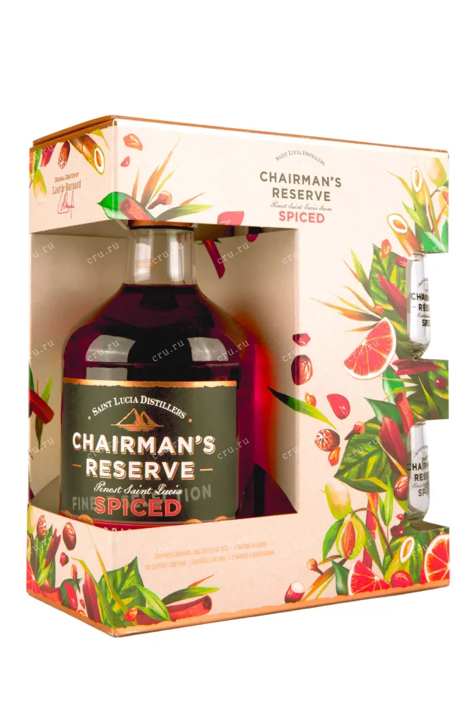 Подарочная коробка Chairmans Reserve Spiced gift box with 2 glasses 0.7 л
