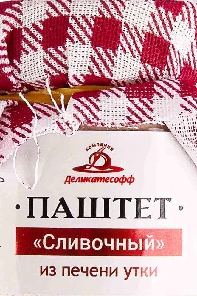 Этикетка Паштет Сливочный из печени утки Компания Деликатесофф