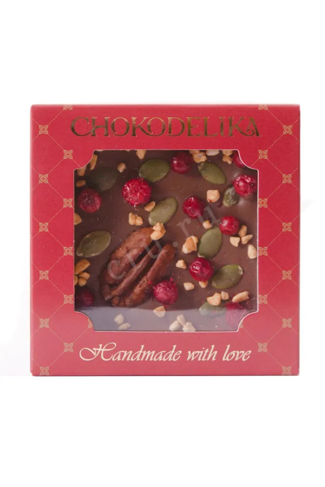 Шоколад Чокоделика молочный Пекан и брусника 35 г