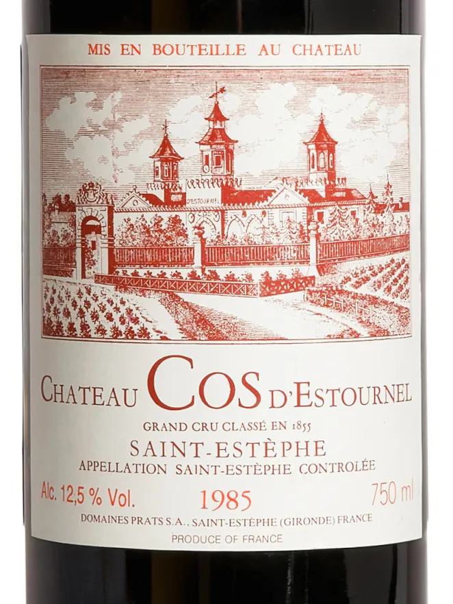 Этикетка Chateau Cos d'Estournel Grand Cru Classe Saint-Estephe 1985 0.75 л