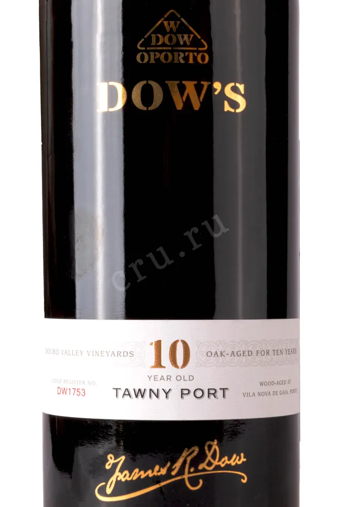 Этикетка Dows 10 years old Tawny in gift box 2013 0.75 л