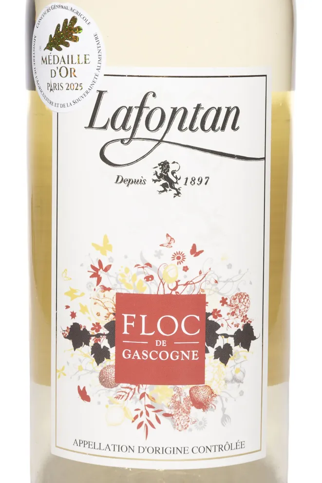 Этикетка Lafontan white in gift box 2023 0.75 л