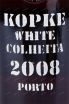 Этикетка портвейна Копке Колейта Уайт Порто в подарочной упаковке 2008 0.75 л