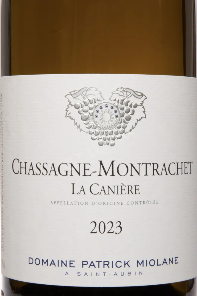 Этикетка Domaine Patrick Miolane La Caniere Chassagne Montrachet Saint Aubin AOC 2023 0.75 л