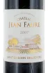 Этикетка Chateau Jean Faure Saint-Emilion Grand Cru 2007 0.75 л