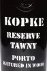 Этикетка Kopke Reserve Tawny 2018 0.75 л