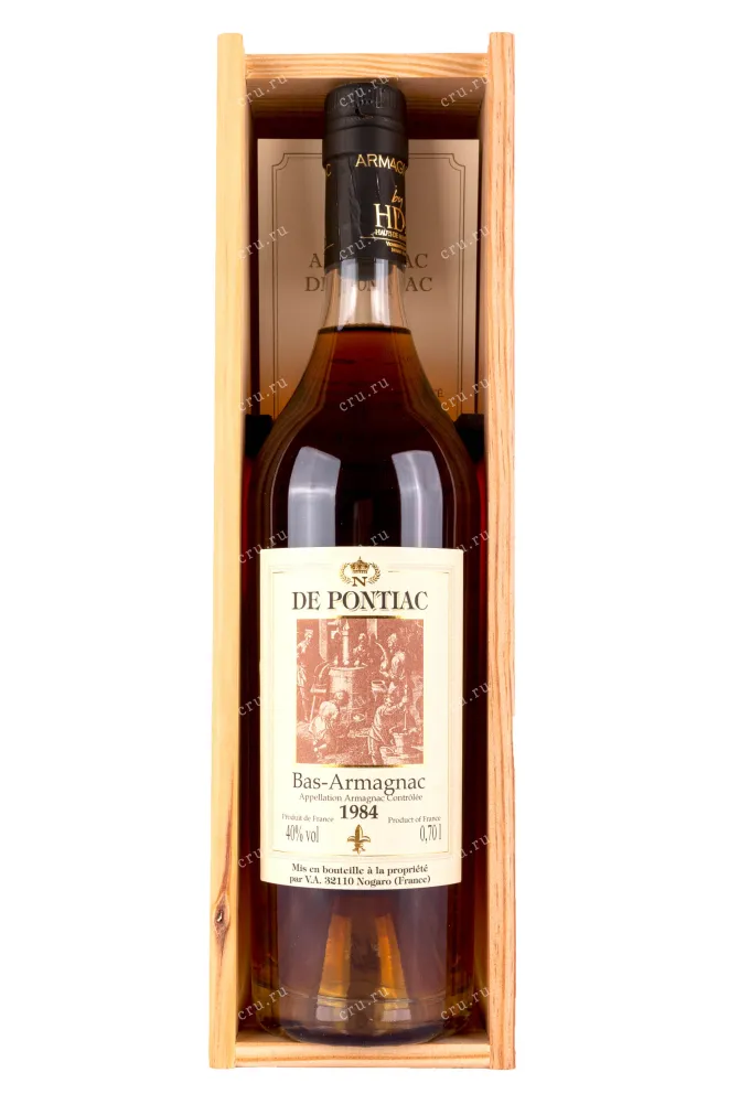 В деревянной коробке Bas-Armagnac De Pontiac wooden box 1984 0.7 л