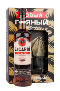 Ром Bacardi Spiced gift box with glass  0.7 л
