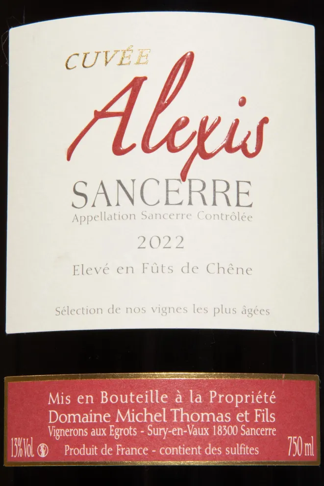 Этикетка Domaine Michel Thomas & Fils Cuvee Alexis Sancerre 2020 0.75 л