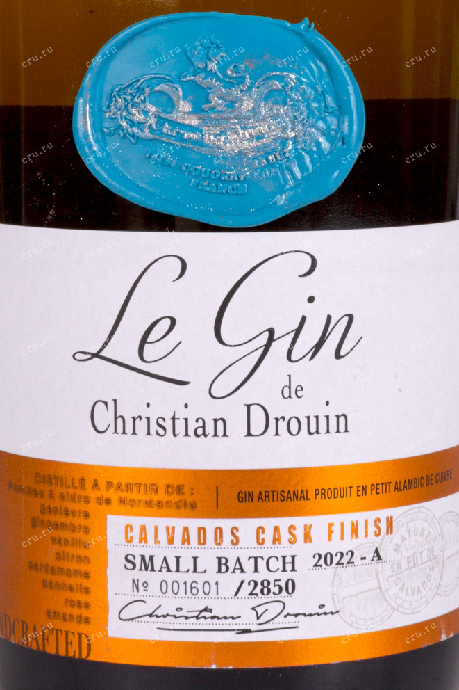 Этикетка Le Gin de Christian Drouin Calvados Cask Finish 0.7 л