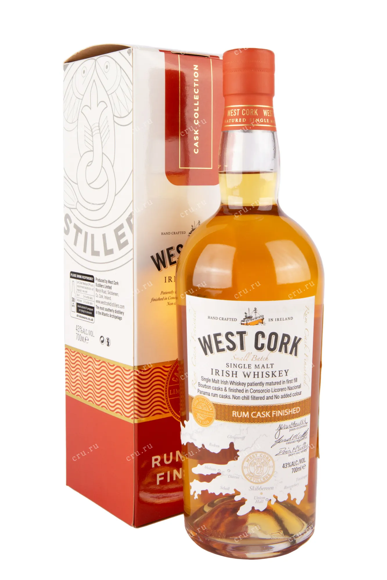 Фото — Виски West Cork Rum Cask gift box  0.7 л
