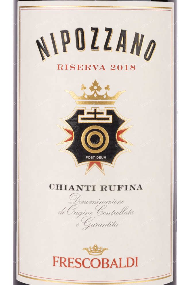 Этикетка Nipozzano Riserva Chianti Rufina with gift box 2018 0.75 л