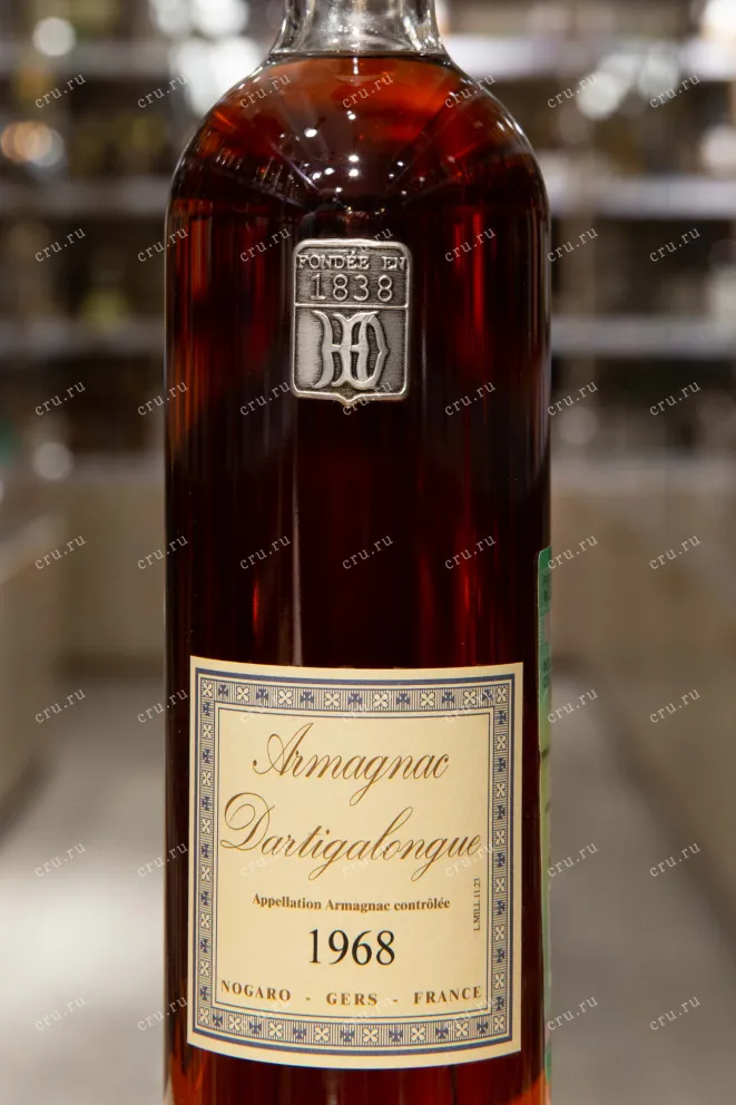 Этикетка Dartigalongue 1968 0.5 л