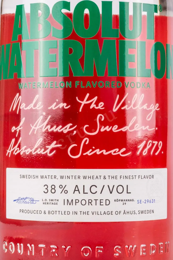 Этикетка Absolut Watermelon 0.7 л