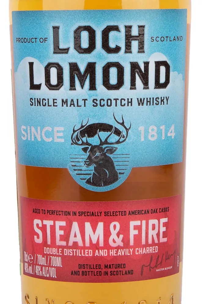 Этикетка Loch Lomond Steam & Fire Single Malt in gift box