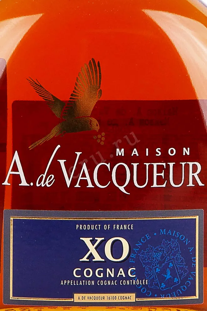 Этикетка Maison A. de Vacqueur XO 0.7 л