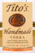 Этикетка водки Tito's 1.75
