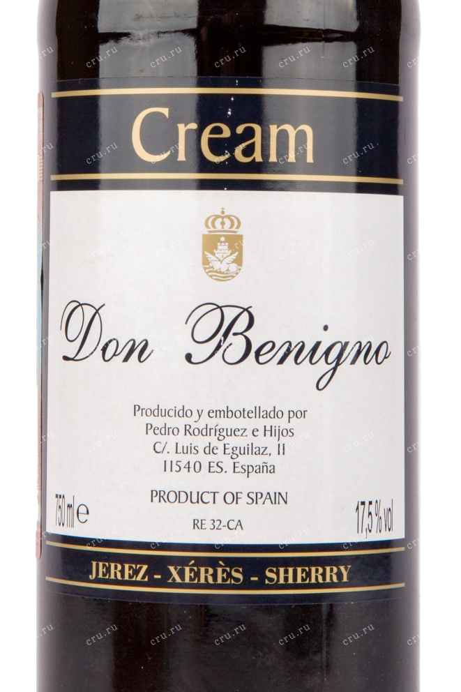 Херес Don Benigno Cream  0.75 л
