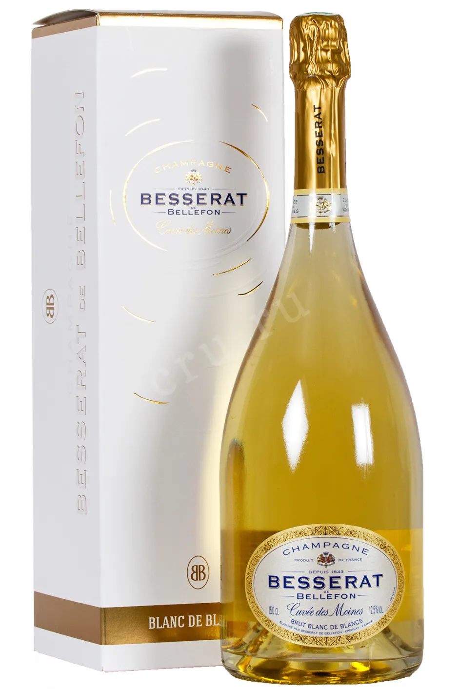 Фото — Шампанское Besserat de Bellefon Cuvee Des Moines Brut Blanc de Blancs in gift box  0.75 л