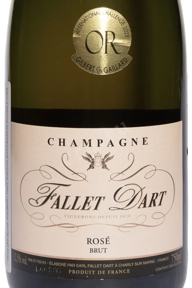 Этикетка Fallet Dart Rose Brut 2019 0.75 л