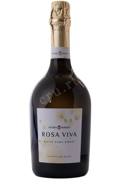 Игристое вино Агора Роза Вива Белое Полусладкое 2024 0.75 л