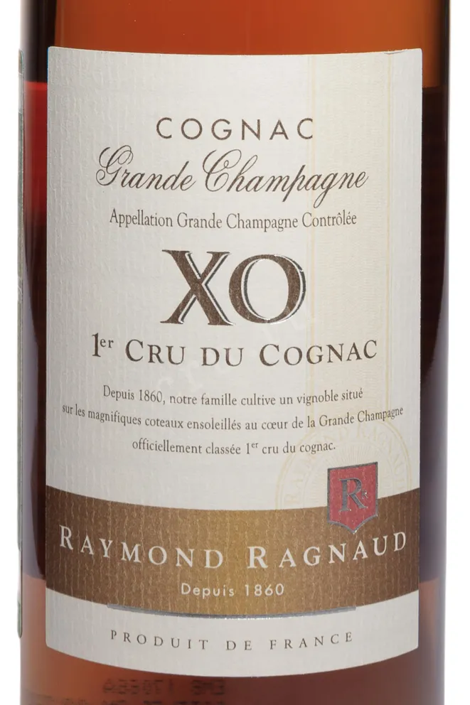Этикетка Raymond Ragnaud XO Grand Champagne 1er Cru De Cognac in gift box 0.5 л