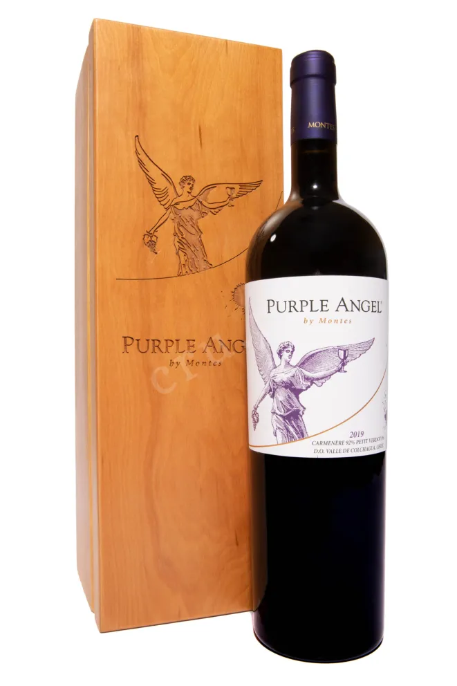 Вино Montes Purple Angel in wooden box 2019 1.5 л