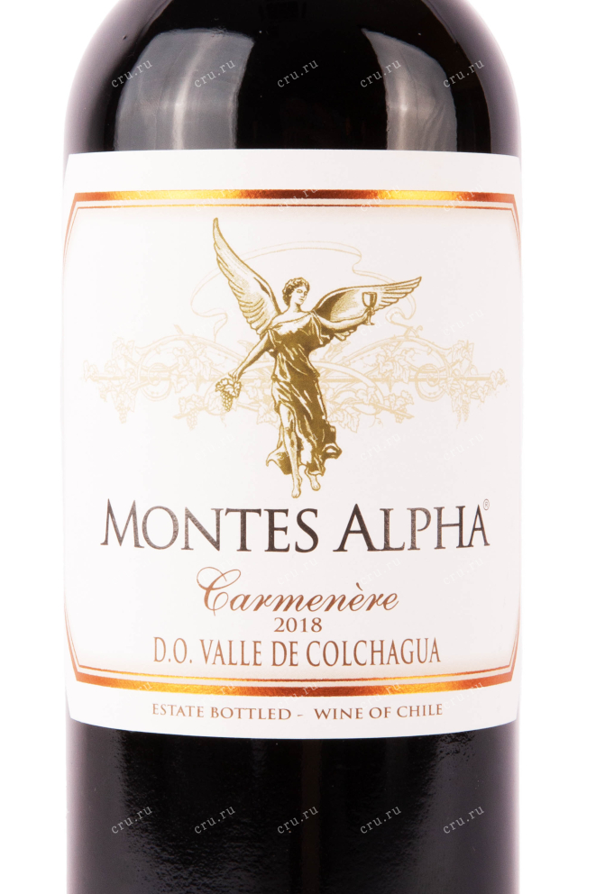 Этикетка вина Монтес Альфа Карменер 2018 0.75