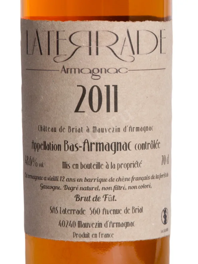 Этикетка Laterrade Domaine de Briat Bas-Armagnac 2011 0.7 л