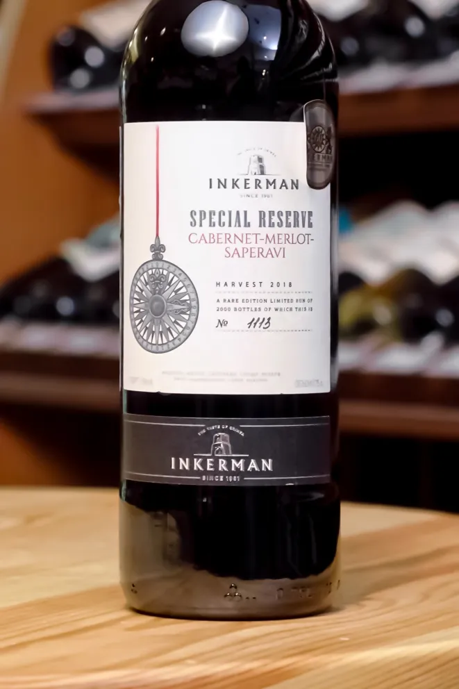В магазине Крю Профи Inkerman Cabernet-Merlot-Saperavi Special Reserve 2018 0.7 л