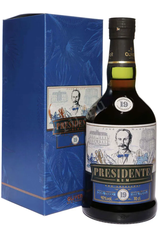 Ром Oliver Presidente Marti 19 years gift box  0.7 л