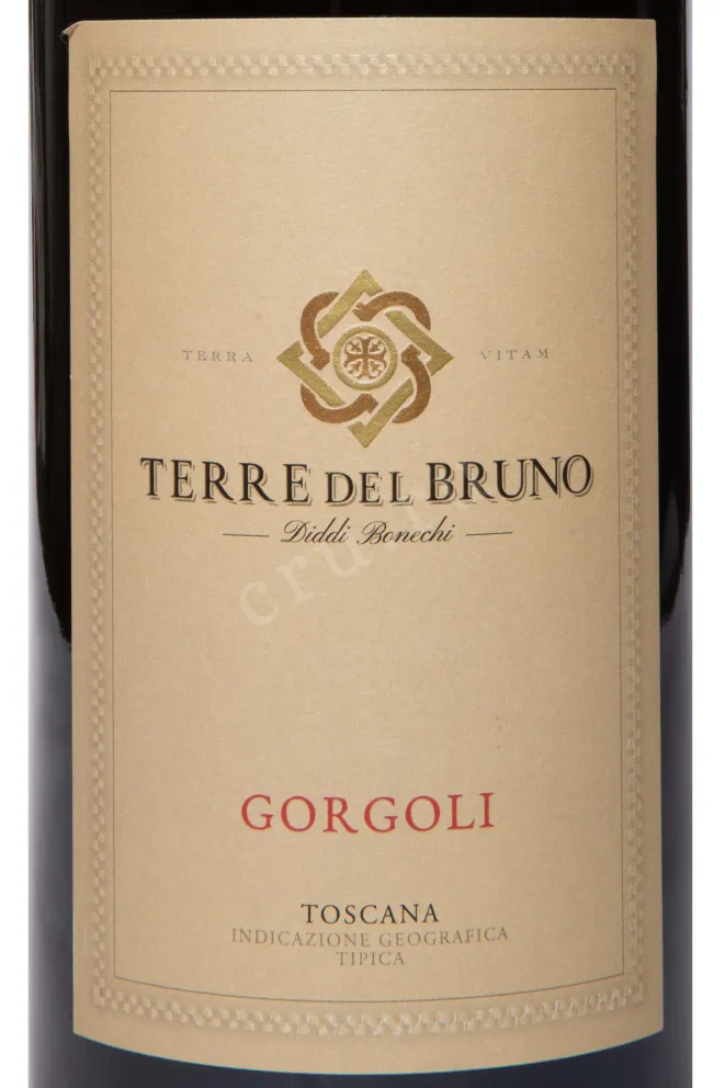 Этикетка Terre del Bruno Gorgoli Toscana gift box 2021 1.5 л